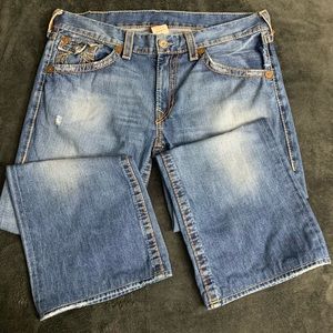 Men’s True Religion Distressed Bootcut Jeans 38x34